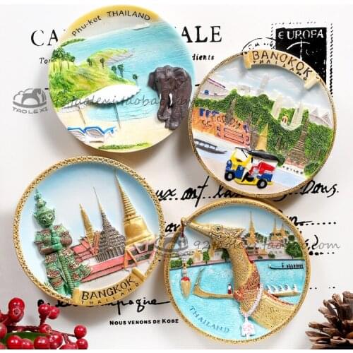 Super creative Thailand Bangkok Phuket Jade Buddha Temple Tuk Tuk 3D Travel Memorial Refrigerator Magnet Delivery