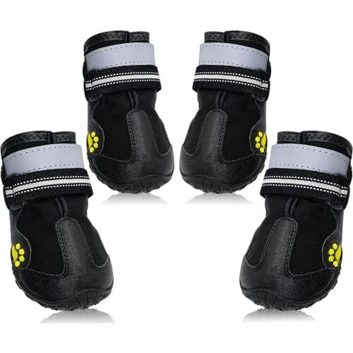 Reflective Dog Shoes Socks Winter Dog Boots Footwear Rain Wear Non-Slip Anti Skid Pet Shoes for Medium Large Dogs Pitbull