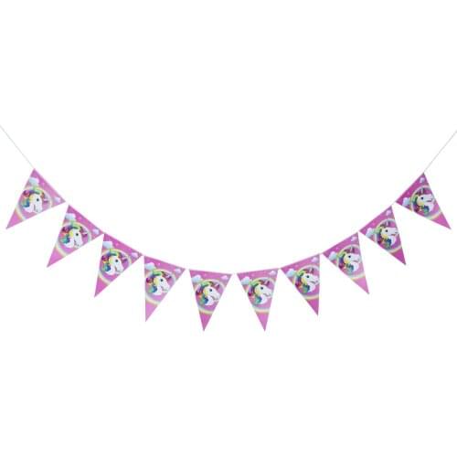 Unicorn Theme Party Decoration Pink Banner,Toothpick flags,Unicorn Candles,Cake Flag,Forks,Kids Birthday Party Festival Supplies