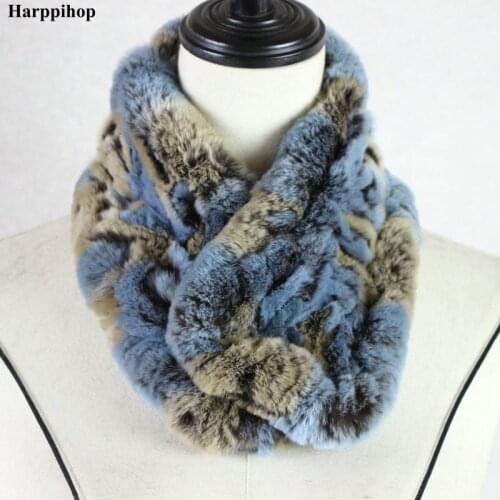 Womens real rabbit fur scarf 2018 brand new winter girl natural rabbit fur scarves