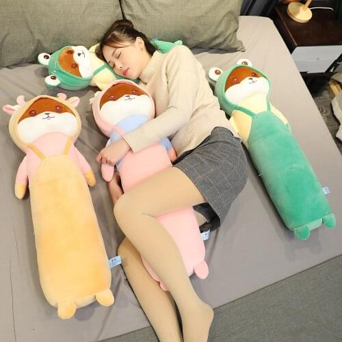 The cartoon animal turns into a stuffed squirrel cuddle doll, a child comfort doll and a sleeping bed headrest