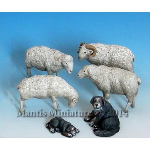 1/35 Scale Resin Animals Sheep and Collie