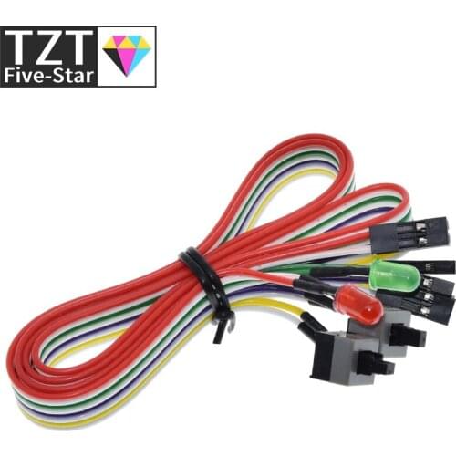 1PCS 65CM Slim PC Compute Motherboard Power Cable Original On Off Reset with LED Light PC Power Reset Switch Push Button Switch