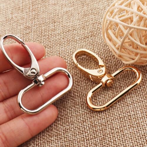 10 PCS Pale Gold/Silver Lobster Swivel Clasps,Hook Clasps Claws Buckle Gate Bag,Purse Strap Handbag Snap Purse Hook-32MM