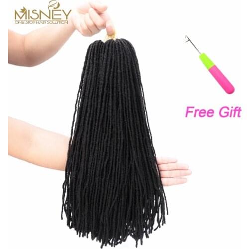 18 Inch Synthetic Crochet Hair Black Twist Braiding Hair Pieces Fiber Dreadlocks Hair Extensions For Women