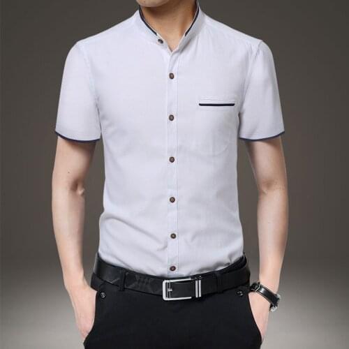 2021 New Cotton Dress Shirt Men Fashion Shirts Slim Business Casual Young Men Social Shirt Mens Brand Clothing Asian Size 5XL