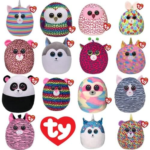 30cm Ty Big Eyes Beanie The Pastel Sloth Plush Stuffed Cooper Pillow Animal Collectible Toy Christmas Birthday Gift For Children