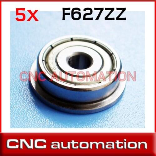 5pcs flange bearings F627ZZ size 7*22*7mm radial shaft