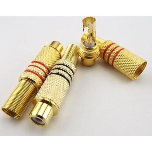 6pcs/lot Gold plated RCA female Connector plug solder type Audio Video jack adapter Connectors adapter for RCA Cable Video