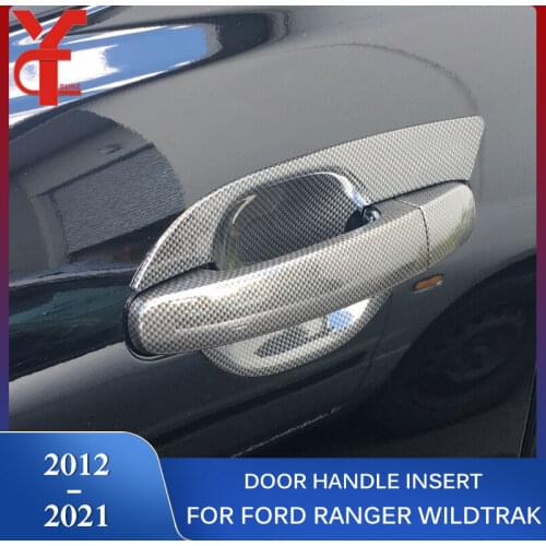 ABS Black Door Handle Insert Car Accessories For Ford Ranger 2012 2013 2014 2015 2016 2017 2018 2019 2020 2021 T6 T7 T8 Wildtrak
