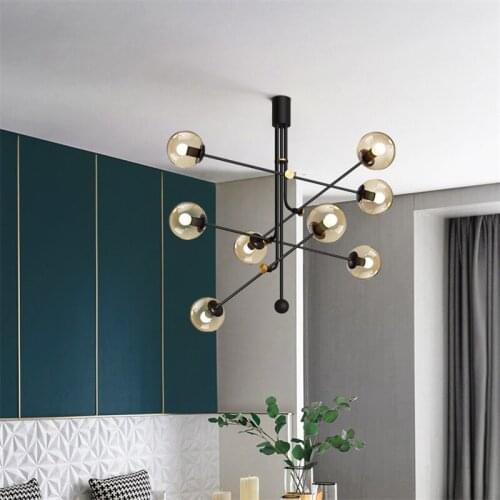 American Industrial Galss Magic Ball Vintage Chandelier Led Luxury Retro Living Room Cafe Dining Room Bedroom Bedside Luminaire