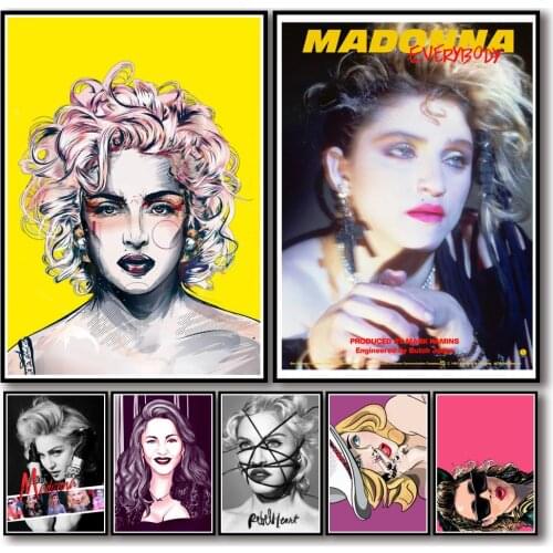 37 Designs Madonna Whitepaper Poster Alternative Abstract Art Painting Funny Wall Sticker for Coffee House Bar