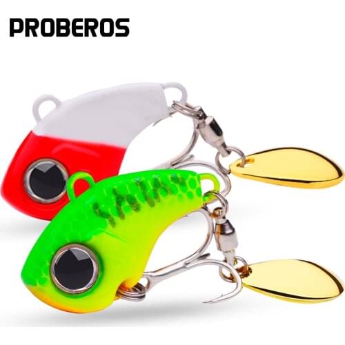 PROBEROS 1Pc Metal Mini VIB Spinner Spoon 5-10-15-20g Sinking Fishing Lure Pin Wobblers Crank Bait Vibration Pesca Isca Tackle