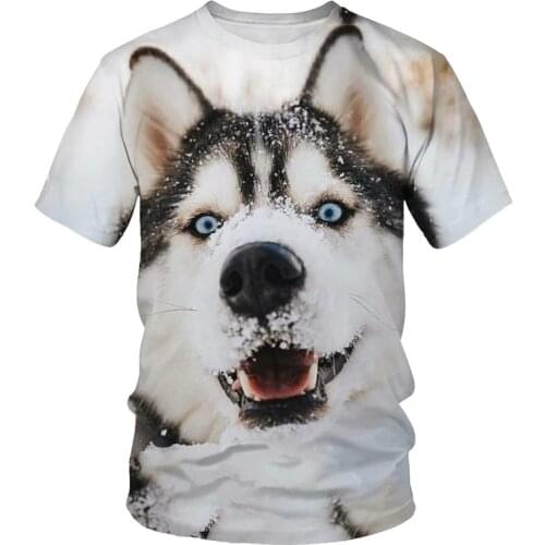 2021 new 3D Dog Printed T Shirt Men/Women Hip Hop Summer Funnyt Cat Streetwear Tshirt Short Sleeve Tops Casual O-Neck Animal