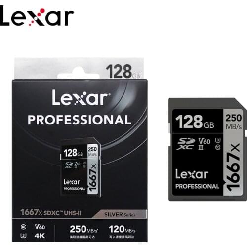 Lexar SD Card 1667x 64GB 128GB High Speed 250MB/s UHS-II V60 U3 Class 10 Memory Card 633X 32GB For 3D 4K HD video Camera