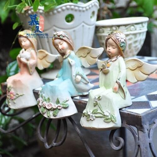 Beauty characters Arts and crafts Resinous painted fields Angel Girl doll Garden courtyard Garden terrace Furnishing ornament