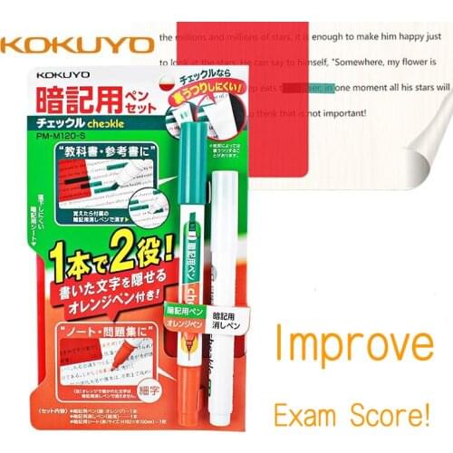 LifeMaster Japan Kokuyo Highlighter Set Memorization Pen Perfect for Student Help Improve Exam Score PM-M120