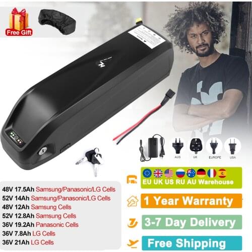 HaiLong Samsung Cells E-bike Lithium Battery 52V 14Ah 48V 36V 17.5Ah 12Ah USB Port Powerful Battery Electric Bicycle Conversions