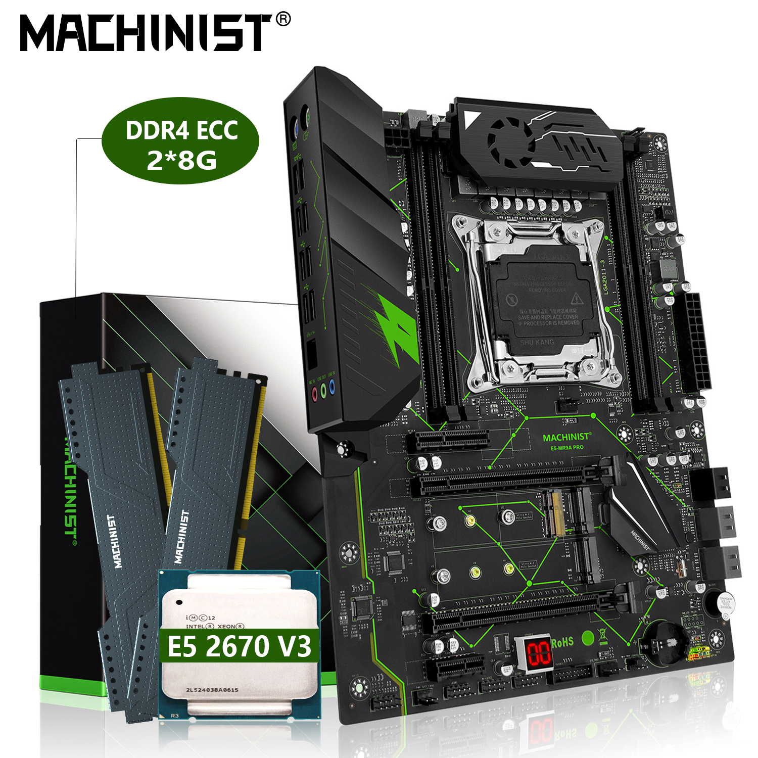 X79 LGA 2011 motherboard set kit atx with Intel Xeon E5 2640 CPU 32G(4*8G) DDR3 REG ECC RAM M.2 NVME SSD X79Z 2.4F