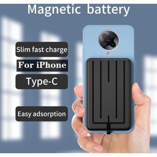 For MagSafe Magnetic Charging Power Bank With Cable For Xiaomi Huawei Samsung Type-c Port 10000mAh Fast Charging Power Bank