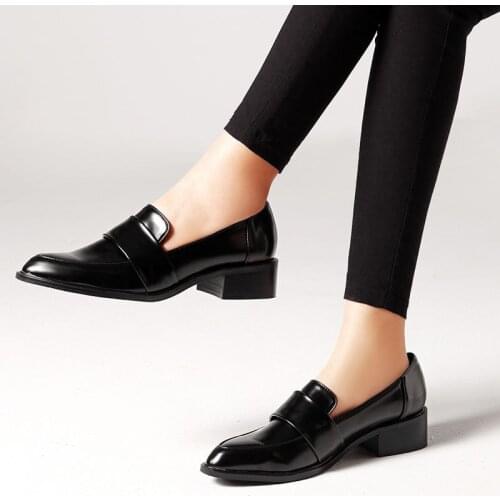 Pointed toe widen strap loafers women sewing slip on shallow mouth moccasins solid microfiber 2 wear women shoes over size 34-42