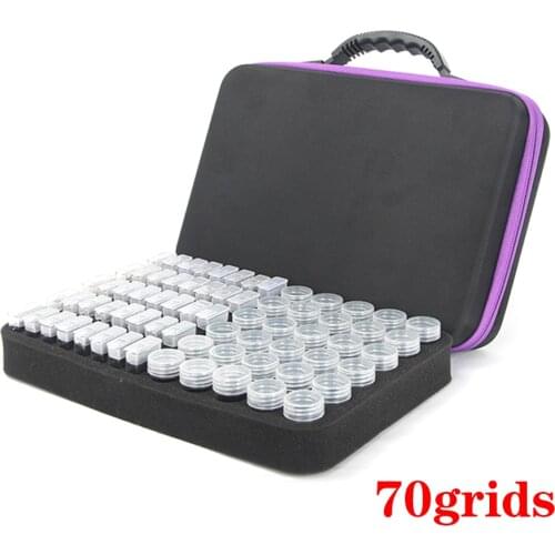 70pcs 5D DIY Diamond Painting Storage Box Kits 7 Colors Handbag Accessories Tools for Embroidery Mosaic Beads Container