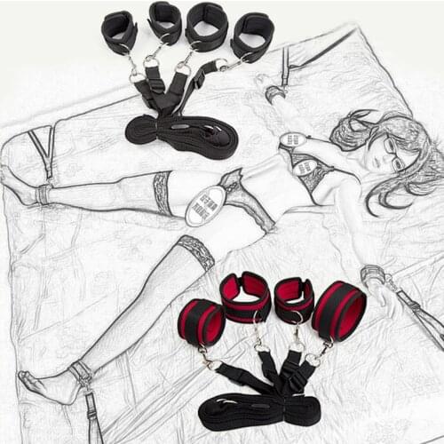 Adult Toys Slut Flirt Bondage Straps Sexy Erotic Sex Toys For Women Handscuff Neck Ankle Cuffs For Open Leg Sex Shop Sexo Toy