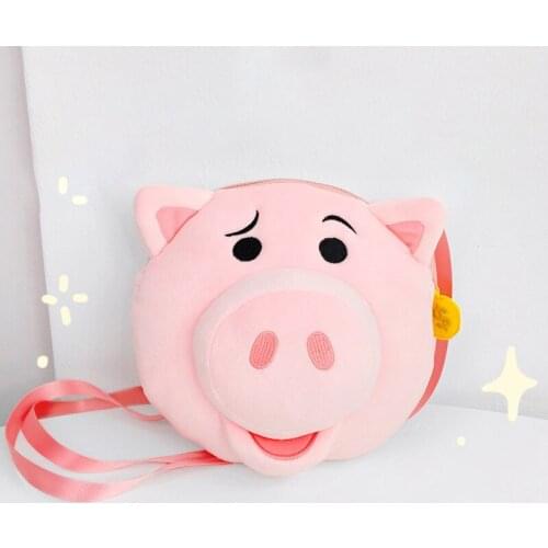 Pink Pig Plush bag toys Cute Cartoon Anime Soft Stuffed Dolls Fashion Casual Crossbody Storage Bag Peluches Toys Gift for Girls