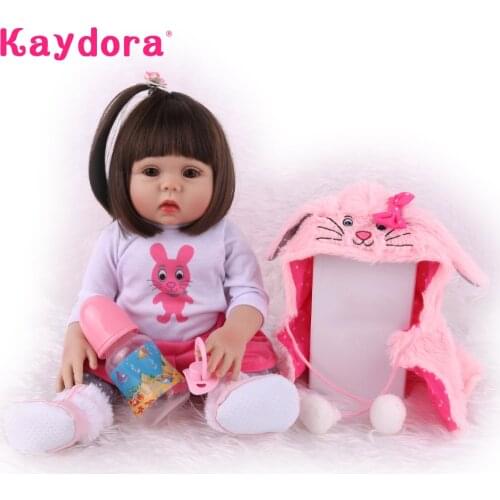 18 Inch 47cm Full silicone Reborn Baby DollsWater Proof Play Toys Lifelike Reborn Toddler Girl Bathe Play Alive Kids Boneca Gift