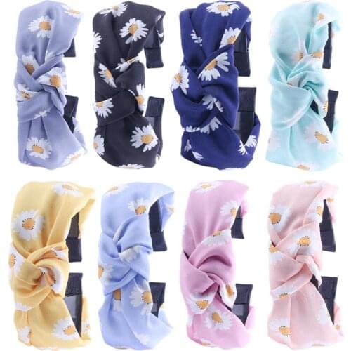 Boho Bow Knot Headband Twist Turban Headband Cross Knot Wide Headbands Hair Accessories for Women Girls Daily and Party Wearing