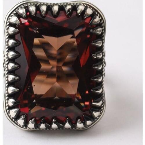 Handmade Sultanite Man Silver Ring,Sultanite Rectangular Silver Men Ring,Silver Man Ring,925 Sterling Silver Ring,color changing