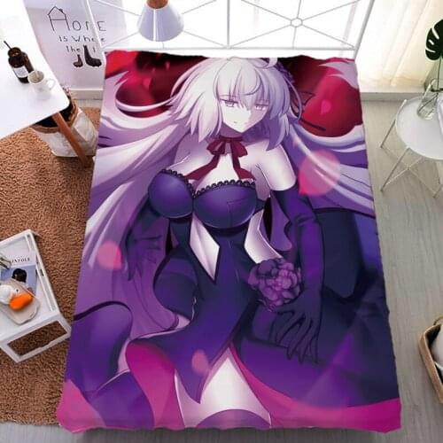September update Anime Fate/Grand Order FGO Jeanne d'Arc & Scathach bed milk sheet & blanket summer quilt 150x200cm