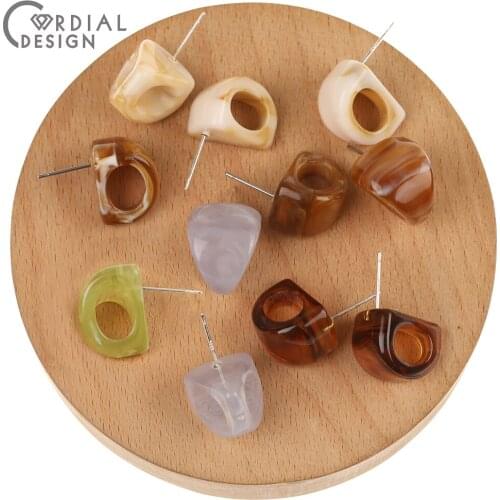 Cordial Design 15x17MM 100Pcs DIY Earring Making/Jewelry Findings & Component/Acrylic Bead/Marble Effect/Hand Made/Earrings Stud