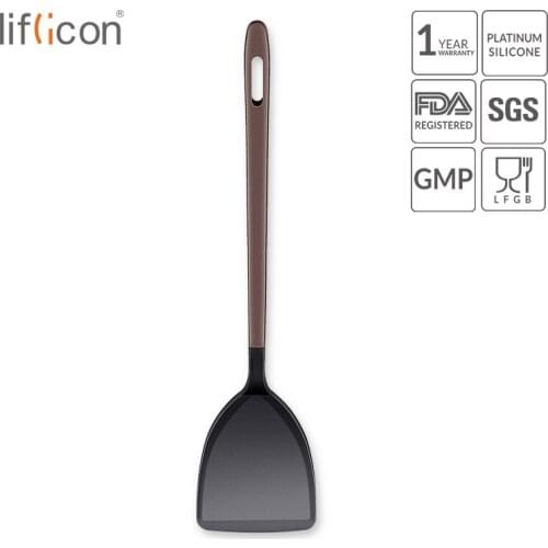 Liflicon Food Grade Silicone Spatula Turners Non-Stick Kitchen Utensils Flexible Cooking Crepe Spatula Stay-Cool Handle