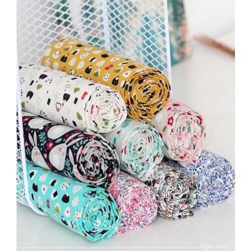 145x50cm Fresh Floral Cotton Poplon Printed Plain Sewing Fabric Handmade DIY Craft Clothing Accessories Cloth