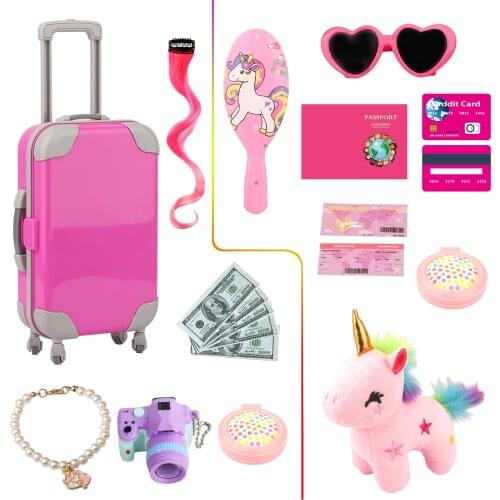 A Pack=20 Pcs American 18 Inch Girl Doll Accessories Set Toy Girls Gift Travel Kit Set For 43cm New Born Baby,Russia,BJD Doll