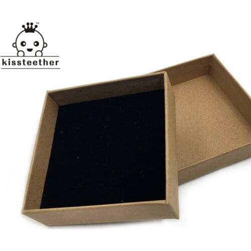 10*10cm Paper Square Shape Play Box For Accessories Wooden/Silicone Necklace/bracelet storage DIY Baby Teether Crafts