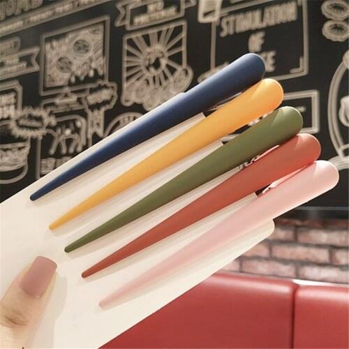 10pcs/lot 12.5cm Frosted Duckbill Hair Clips Simple Barrettes Hairpins For Women Headwear Salon Barber Hairdressing Styling Tool