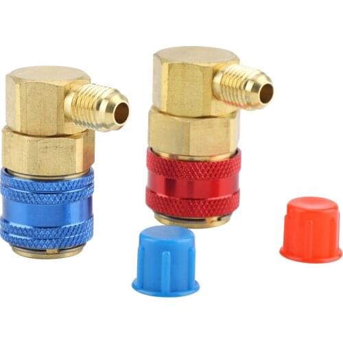 2PCS Car Air Condition Quick Connectors Adapter For Connecting 1/4inch Hose Fitting To R134a Automobile Refrigeration Tank