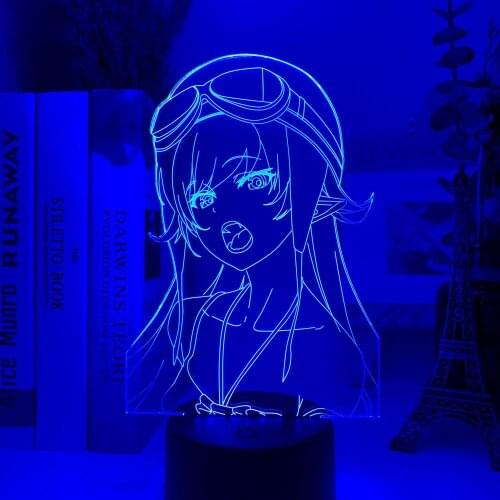 3D Anime LED Night Light Bakemonogatari Shinobu Oshino for Bedroom Decor Gift Colorful Nightlight Manga 3D Lamp Bakemonogatari
