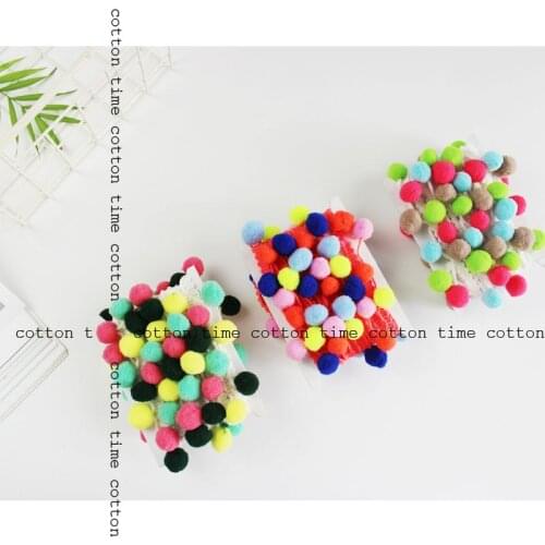 5yards Fringe Pompom Trim 3cm drop Colorful ball Lace 1.5cm diameter ball Pom pom Lace Sewing accessery