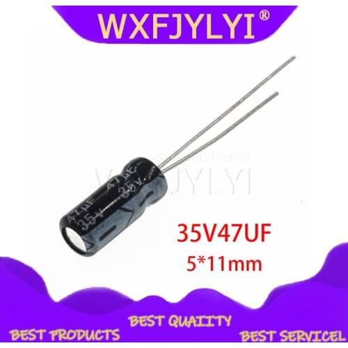 50PCS Higt quality 35V47UF 5*11mm 47UF 35V 5*11 Electrolytic capacitor
