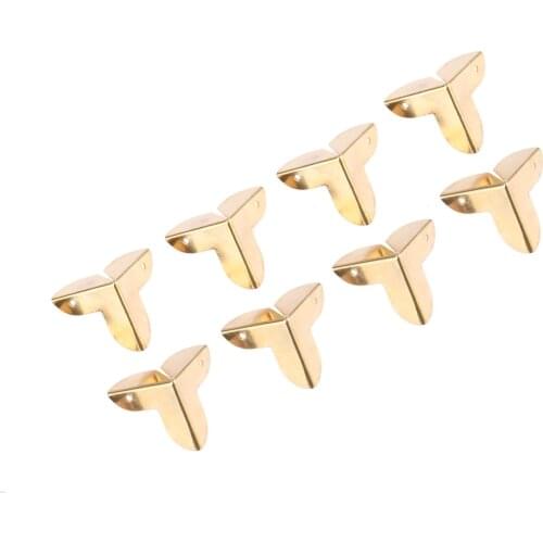 8pcs Antique Gold Box Corner Brackets Decorative Protector For Notebook Menus Photo Frame Furniture Hardware 22*22*23mm