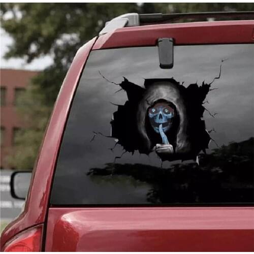 【customized】Waterproof Car Body Decals Sticker Scary Skull Bone Skeleton Window Bumper Truck Decro Wall Fuel tank cap Sticker