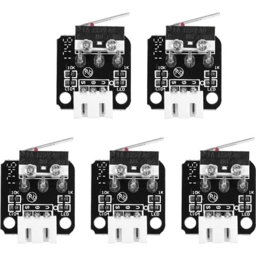 5Pcs 3D Printer Accessories X/Y/Z Axis End Stop Limit Switch 3Pin N/O N/C Control Easy to Use Micro Switch for CR-10 Series Ende