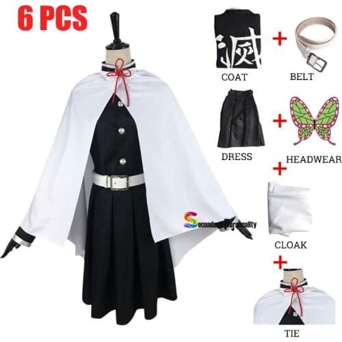 Tsuyuri Kanawo Costume Anime Demon Slayer Kimetsu no Yaiba Battle Suit Team Uniform Cosplay Costume Halloween Cos Wigs Props