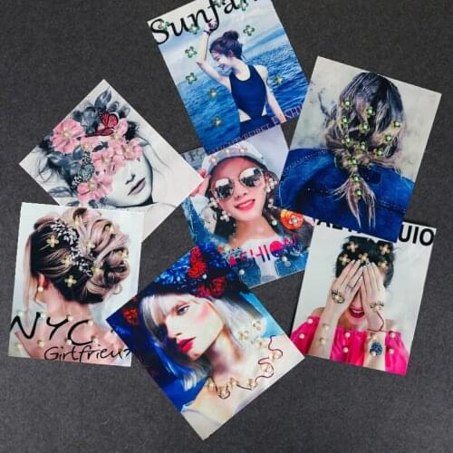 Beauty Girl Printed Lovely Cat Patches Sewing Embroidered Applique for Jacket Clothes Stickers Badge DIY Apparel Accessories