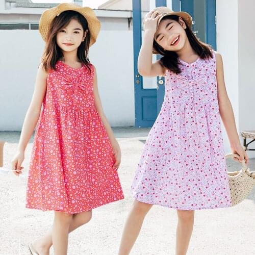 Girls summer floral Dress Bohemian Summer Beach Dress For Girls 2020 Casual Sundress Teenage Kids Teen Clothes 8 10 12 14 Years