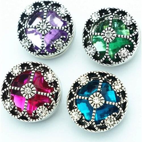 Fashion beauty Round Rhinestone hollow flowers pattern 20MM metal snap buttons fit DIY 18mm snap jewelry wholesale KZ3253
