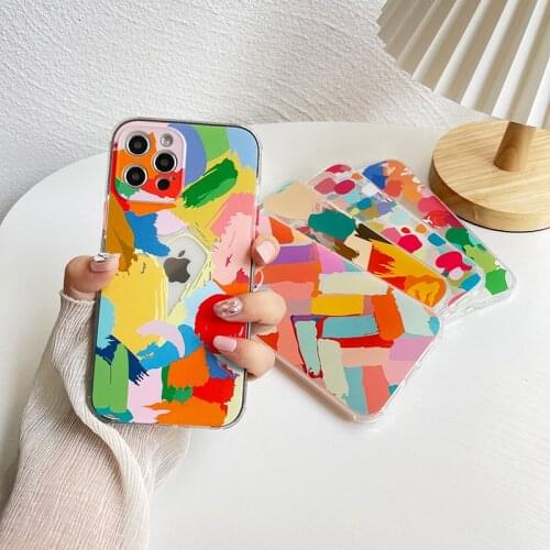 Cute Graffiti Slicone Phone Cases For iphone 12 Mini 11 Pro Max SE 2020 7 8 Plus X XR XS Max Case Colorful Soft TPU Back Cover